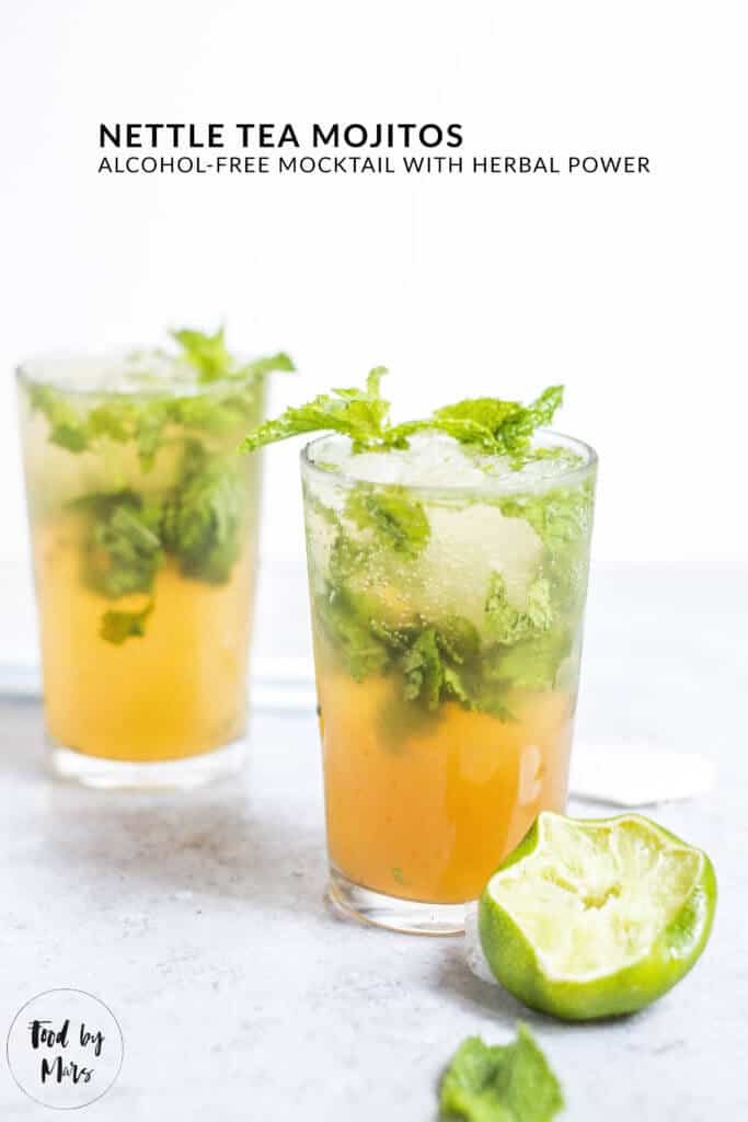 Nettle Tea Mojitos (mocktails, alcohol-free) with herbal super powers via Food by Mars