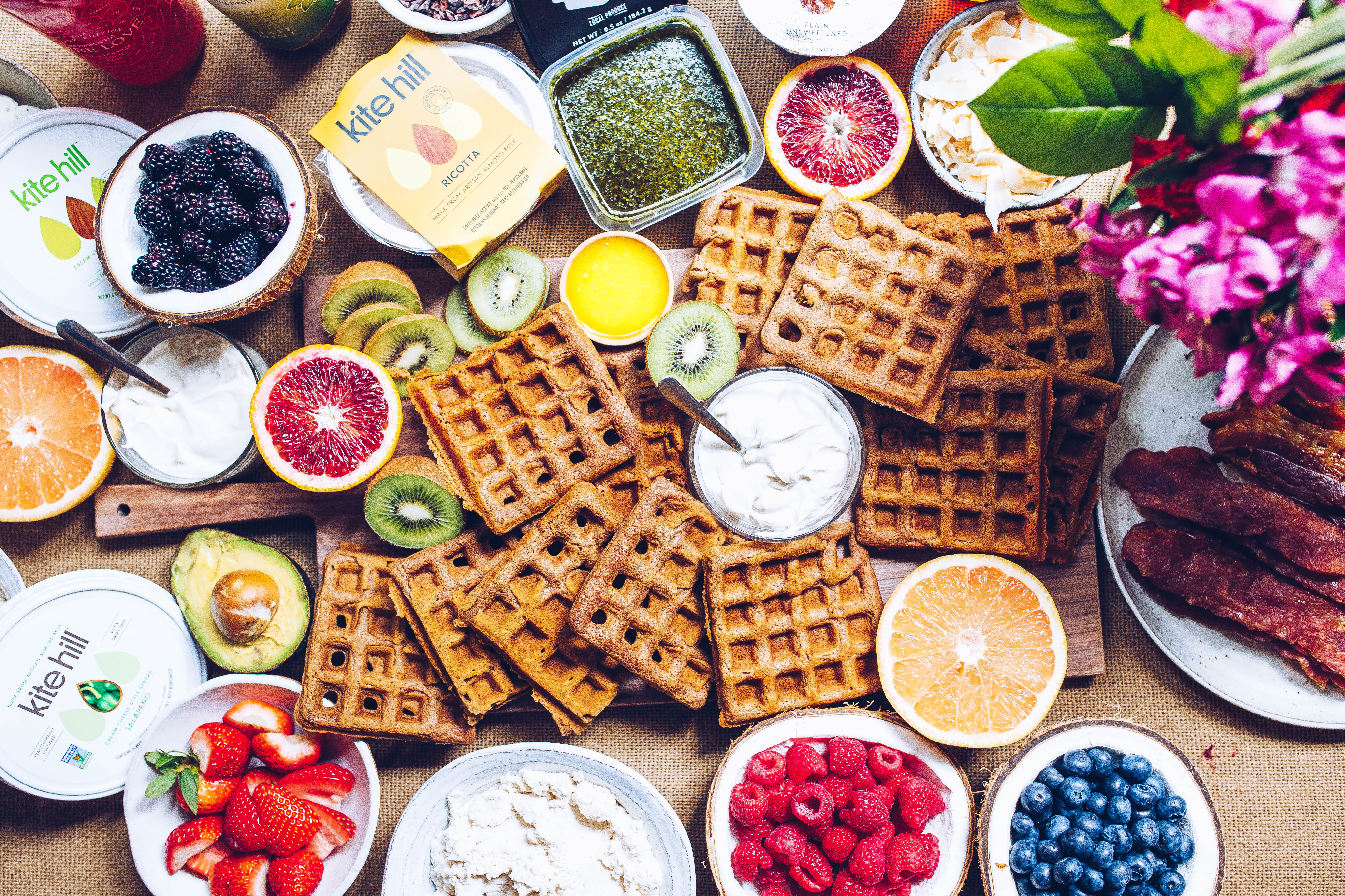 Paleo Waffle Brunch via Food by Mars with Kite Hill