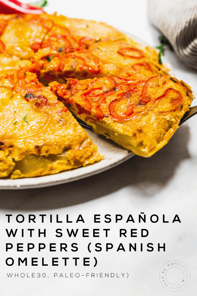 Tortilla Española with Sweet Red Peppers (Spanish Omelette) (Whole30, Paleo-friendly) via foodbymars