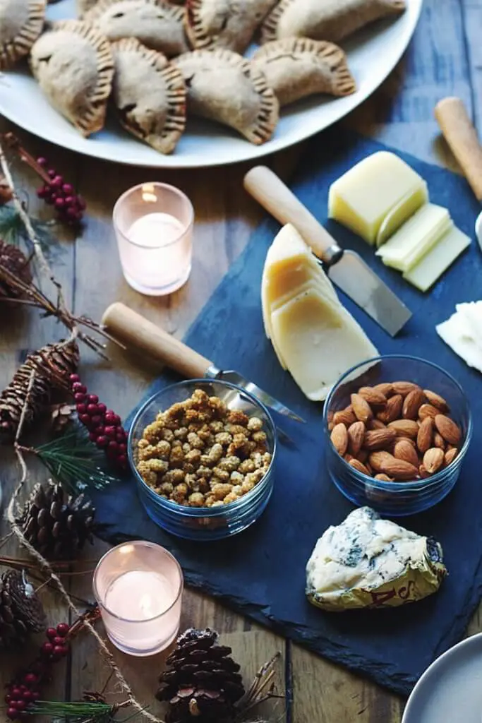 holiday cheese board for winter solstice