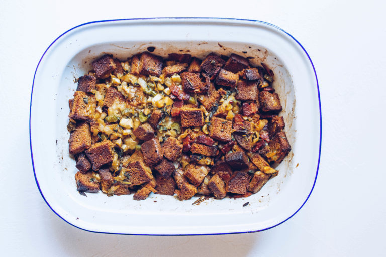 paleo chestnut and bacon stuffing via food by mars