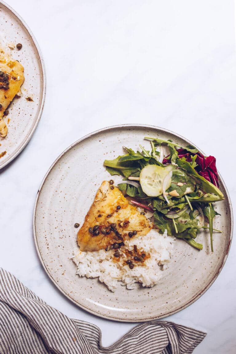 Pan-seared Cod with Lemon Caper Sauce (Paleo, Whole30) - Food By Mars