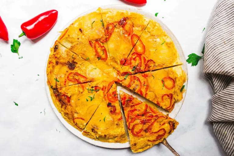 Tortilla Española with Sweet Red Peppers