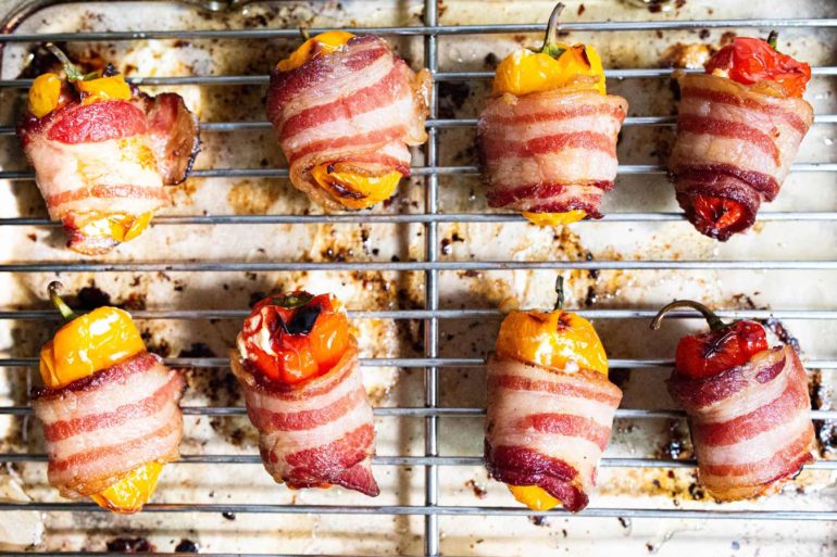 Bacon Wrapped Sweet Pepper Poppers via Food by Mars (paleo-friendly)