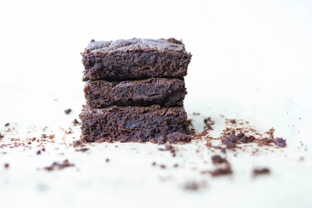 3 gluten-free brownies stacked