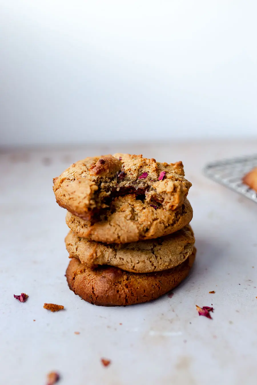 a stack of honey tahini tigernut flour cookies as a part of this gluten-free flours roundup