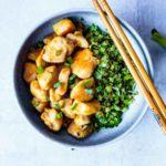 paleo, gluten-free orange chicken with broccoli rice
