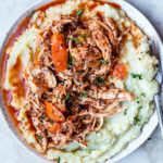 Instant Pot Greek Chicken Stew with Mashed Cauliflower (Paleo, AIP, Whole30, low-carb)