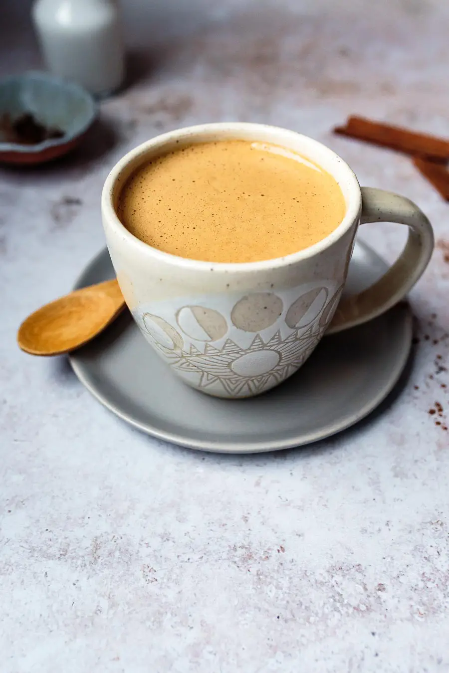 spiced chaga chai latte mushroom latte