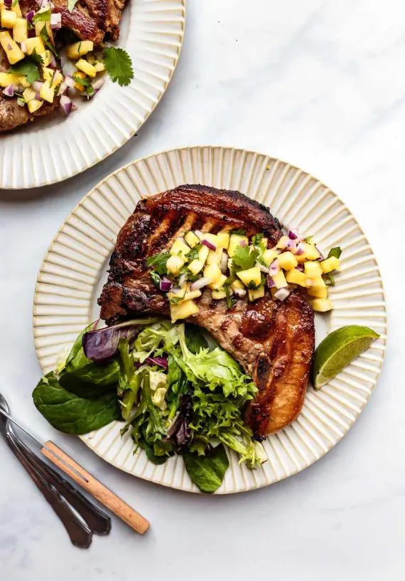 Grilled Pork Chops with Pineapple Salsa recipe
