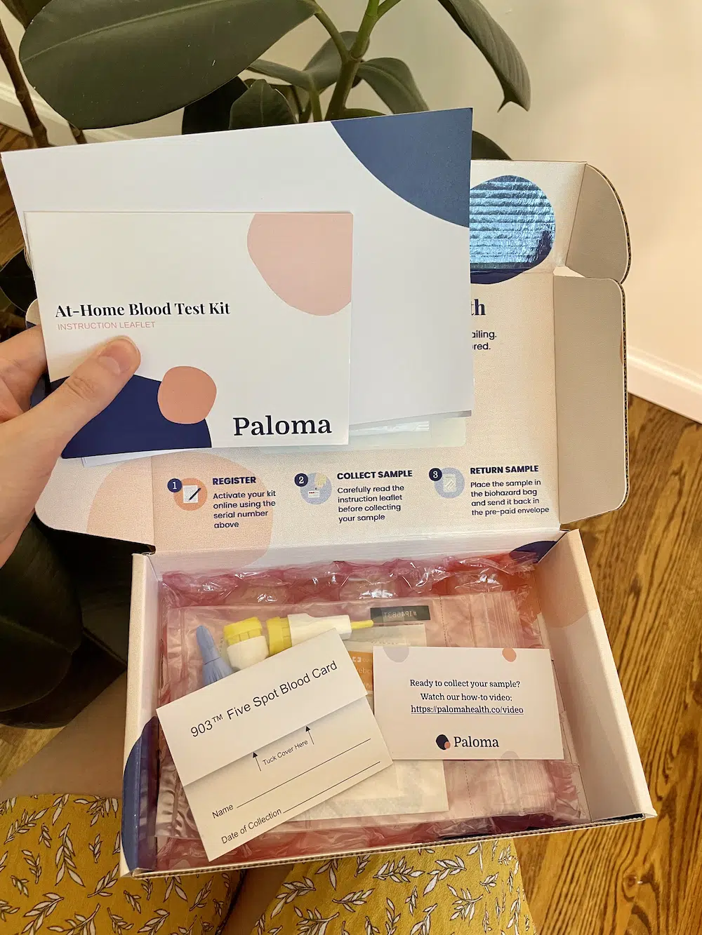 showing inside of a Paloma thyroid test kit