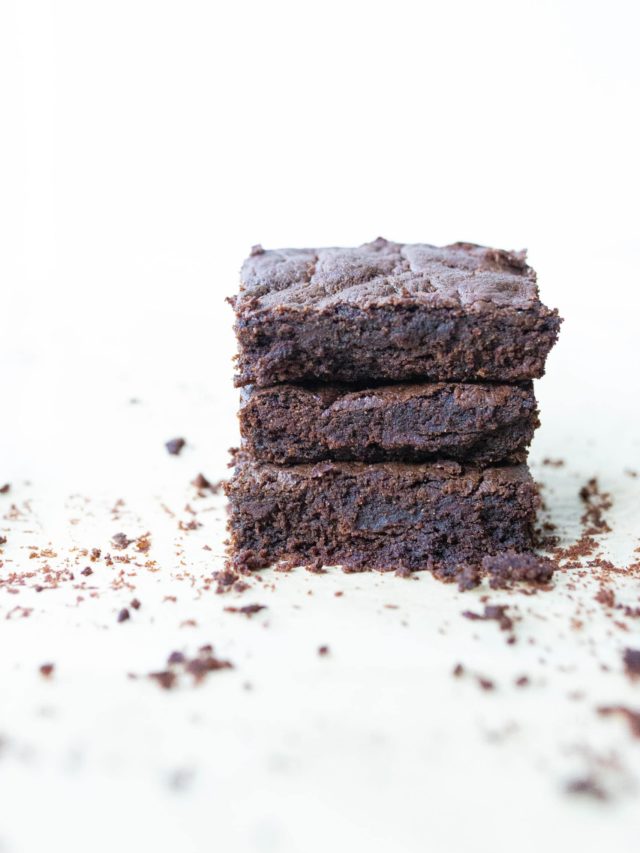 3 gluten-free brownies stacked