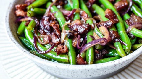 green bean salad with bacon dressing Summer Green Bean Bacon Salad OhCarlene