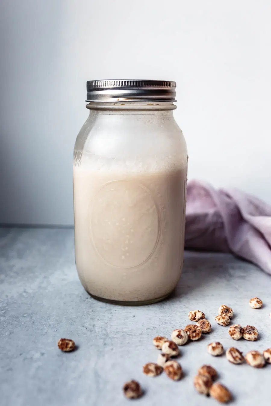 game-changing homemade tigernut milk in a mason jar