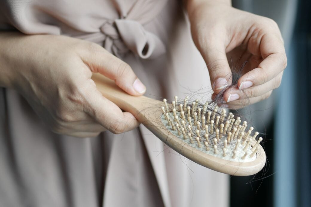 hair fall in a brush