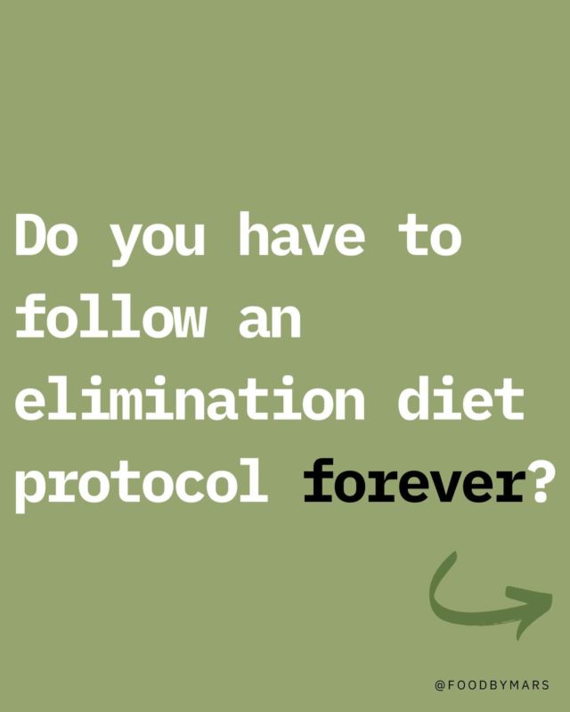 "Do I have to follow an elimination diet protocol forever?" 
⠀⠀⠀⠀⠀⠀⠀⠀⠀
Short answer: NO.
⠀⠀⠀⠀⠀⠀⠀⠀⠀
While elimination diets are SHORT TERM, and we don't want to be on them for too long, we do want to know the tools to recognize our triggers, how to remove them, and how to heal and challenge reintroductions.
⠀⠀⠀⠀⠀⠀⠀⠀⠀
When it feels overwhelming like so many triggers could be at work... a wide-swipe elimination diet can help provide relief if you're ready to take that on. But just as much as eliminations are a part of it, so are REINTRODUCTIONS and they have to be planned out as part of it.
⠀⠀⠀⠀⠀⠀⠀⠀⠀
When you've been through the ringer with elimination diets and feel like you can't do it again, simply tuning into your body with a food/mood journal to remove suspected triggers out for a short while, as you work on some healing can be just the thing you need! And that way you're greatly reducing the culprits without causing more stress. 
⠀⠀⠀⠀⠀⠀⠀⠀⠀
How do you REINTRODUCE in either scenario? Here are my tips.

1. Organize your calendar and decide what you're trying to reintroduce, spacing the foods out by 3 days each.

2. Try a serving of the food ALONE in it's purest form.

3. Keep a food/mood journal along the way and really tune in and pay attention to your body's reactions (mental/physical, etc.) - jot down any anomalies like other stressors that might be at play and try your best to select a time that you're not traveling, on your period, or something else that would obviously throw digestion or hormones off.

4. Take it easy on yourself and know you can always pause/come back to it. Laugh at yourself. Find your bio-individuality!
⠀⠀⠀⠀⠀⠀⠀⠀⠀
Trust that you'll know what's best for you.
⠀⠀⠀⠀⠀⠀⠀⠀⠀
If you're specifically reintroducing on AIP, there are more nuances and recommendations. Take a look at my AIP Reintroduction Guide 👉 https://foodbymars.kartra.com/page/aip-reintro