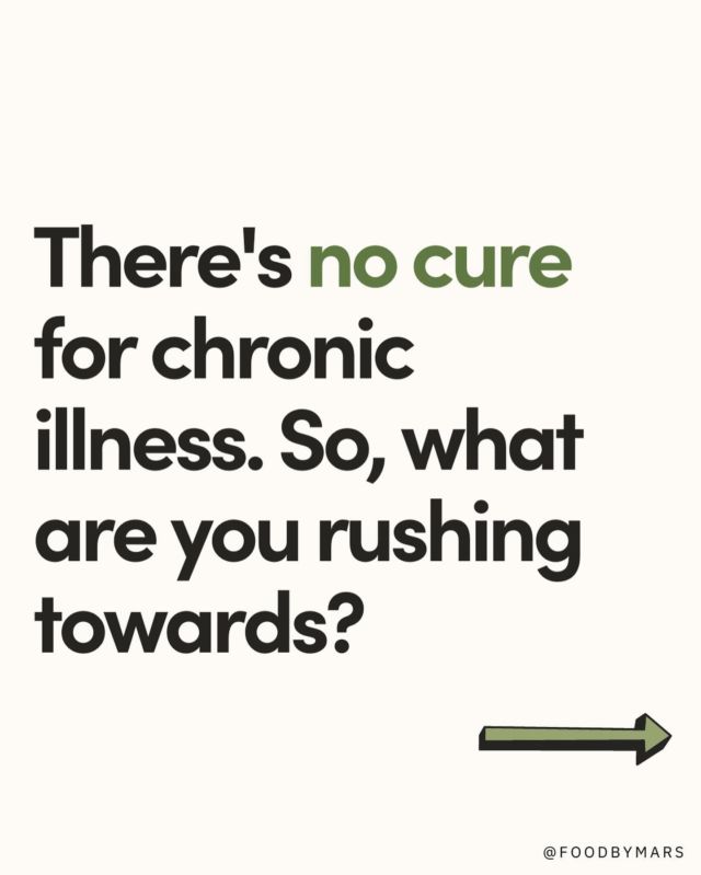 There's no cure…
⠀⠀⠀⠀⠀⠀⠀⠀⠀
…for chronic illness. So what are you rushing towards?
⠀⠀⠀⠀⠀⠀⠀⠀⠀
((If you think it sounds bleak to say there’s no cure, remember this … there’s no cure for the common cold either. ))
-----
So maybe it’s time to see this as the journey it is. And to see all it can GIVE you vs. take away.
⠀⠀⠀⠀⠀⠀⠀⠀⠀
You got this. You’re enough right now as you are. There’s no rush, there’s no “perfect”, there’s just you practicing self-love and compassion and enjoying today right now. 
⠀⠀⠀⠀⠀⠀⠀⠀⠀
More information doesn't equal more support, and mindset is everything. I have a few spots left in my nutritional therapy coaching program, In Tune Method, for JUNE. 
⠀⠀⠀⠀⠀⠀⠀⠀⠀
💬DM me to learn more or apply using the link in bio.
⠀⠀⠀⠀⠀⠀⠀⠀⠀
#antiinflammatorydiet #autoimmunepaleo #fertilityjourney #hashimotos #pcosawareness #youdontlooksick #chronicillness #celiac #thyroidwarrior #autoimmune #thyroidproblems #hormonebalance #paleo #paleolifestyle #eliminationdiet #guthealing #foodsensitivities