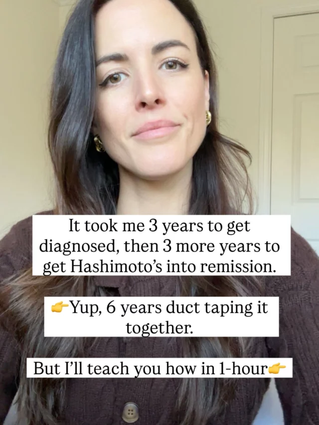 👉Comment “BALANCE” to get the 4 keys to healing without restriction so both peace in your body AND with food is part of your new year 💖

It took me 6 years to get Hashimoto’s into remission… from the 3 years of losing my hair and being gaslit by doctors… to getting diagnosed and spending another 3 years duct taping a remission plan together, $10K spent…confidence TANKED…

It finally clicked.

I have gone on to support hundreds of women to do the same in just MONTHS.

Wanna learn how? I’ll teach it in an hour. 

👉Comment BALANCE and when you’re ready to chat about getting our help so you can save time and your sanity… you know where to find me.

#hashimotos #autoimmunedisease #pcos #ibs #aipdiet