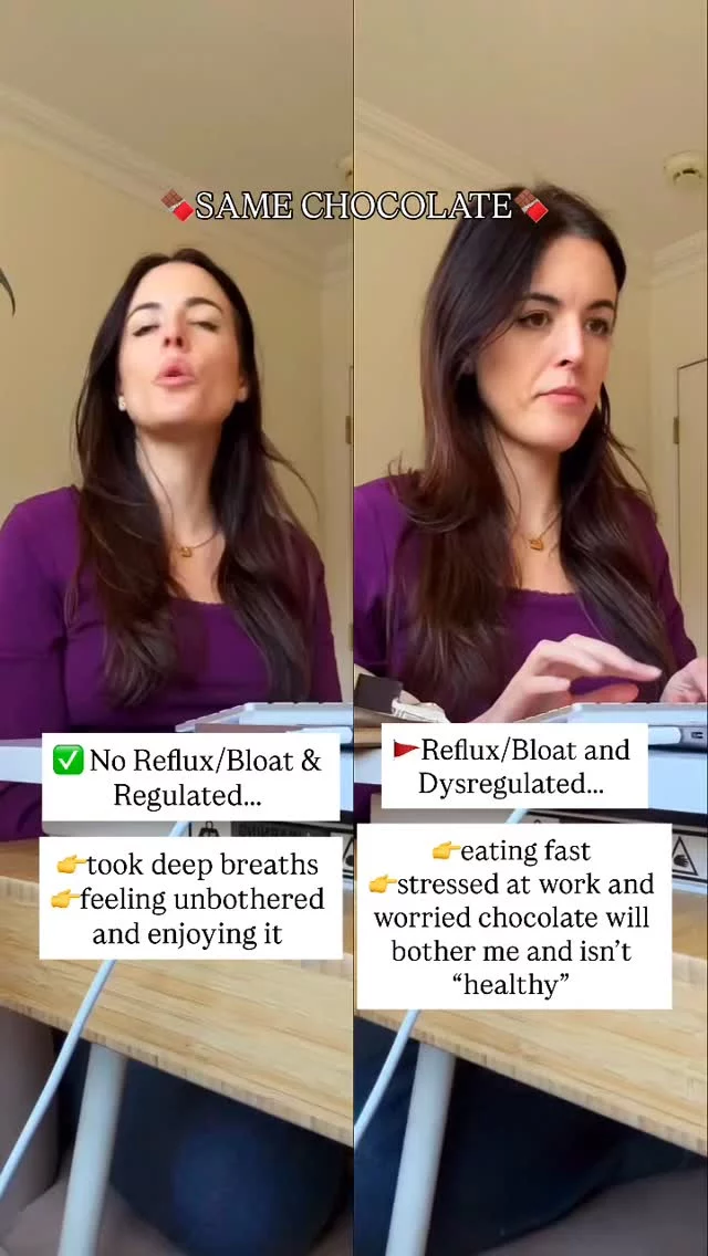 🎧Comment “PRIVATE” for my Private Podcast: Beat the Bloat for a 5-day gut reset🎧

… because I’ve said it before and will say it again: It’s never just *what* you eat, but HOW you eat it.

Your state determines so much.

This is one of the many ways our clients get to reintroduce foods they thought were off the table forever due to symptoms like reflux, pain, and skin rashes. 

👉Foods like dairy, chocolate, marinara sauce, high fodmap veggies and fruit COME BACK when your digestion is supported in the right order. And symptoms disappear. 🪄

I’m not a carob girly. You don’t need to be one either.

👉I’ll show you how in my bingeable 5-day private podcast, BEAT THE BLOAT. Just comment “PRIVATE” and go listen🫶🏼

#IBS #hashimotos #reflux #gastritis #heartburn #guthealing #mindfuleating #functionalnutrition