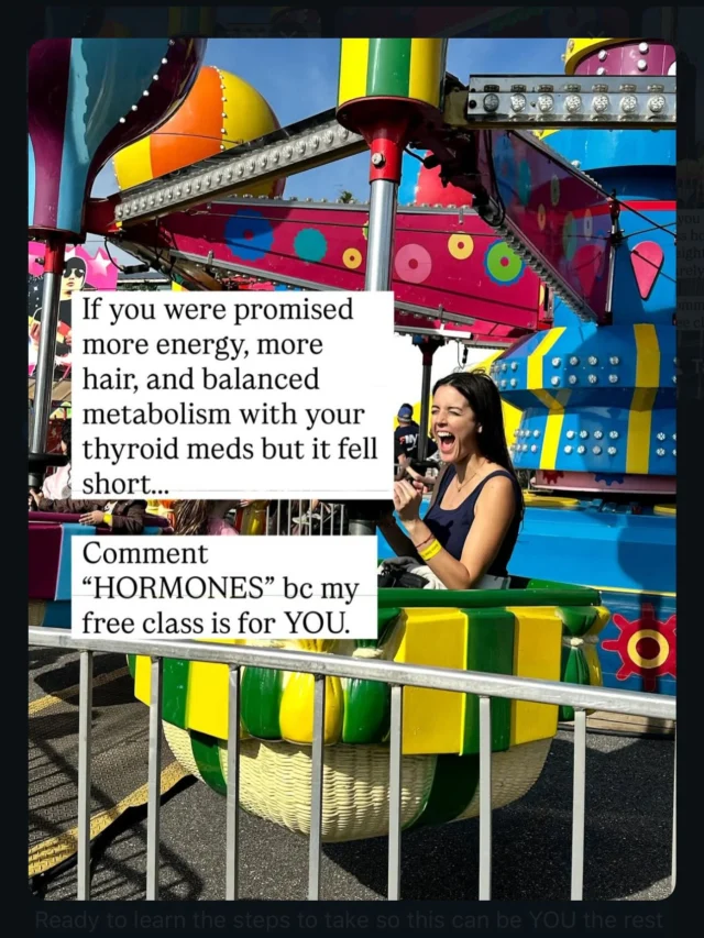 👉Comment “HORMONES” to join us this Monday, 4/20!

Most people assume that balancing your hormones is either impossible or you just have to learn to live with...

👉unpredictable moods, fatigue, and cravings
👉daily post-meal bloat, lethargic, and brain fog
👉feeling wired but tired, and scraping by on 5 hours of sleep
👉wincing at every reflection you see in the mirror because it’s just not you

It’s time to quit the rollercoaster ride.

The reason our clients see their energy, metabolism, and mood completely transform without another restrictive diet is because of our holistic, root-cause approach to hormone health.
 
📣 You’re invited to our brand-new free masterclass:
✨ How to Fix Your Hormones Without Another Restrictive Diet 
(Even If You’ve Tried Everything)
 
Ready? join us live THIS MONDAY, April 20th.

👑👉Comment “HORMONES” to register!

#hormonehealth #pcos #hashimotos #thyroidhealth