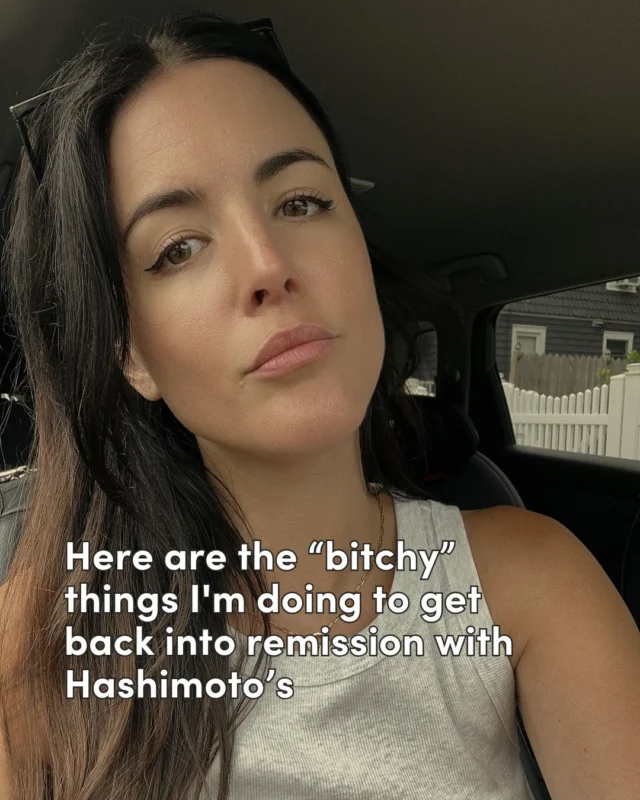 Here’s to Bitchy Boundaries, BABES! 

If you find yourself…
👉de-prioritizing your needs
👉sliding on setting AND holding boundaries
👉rebelling at night bc you spent the whole day people pleasing and did nothing for yourself 

…consistency will suffer and you’ll resent taking care of yourself. 

Not a winning strategy and we deserve better. 

Enter: Bitchy boundaries 👀😂💕

#hashimotos #hashimotosthyroiditis #autoimmunemom #autoimmunedisease