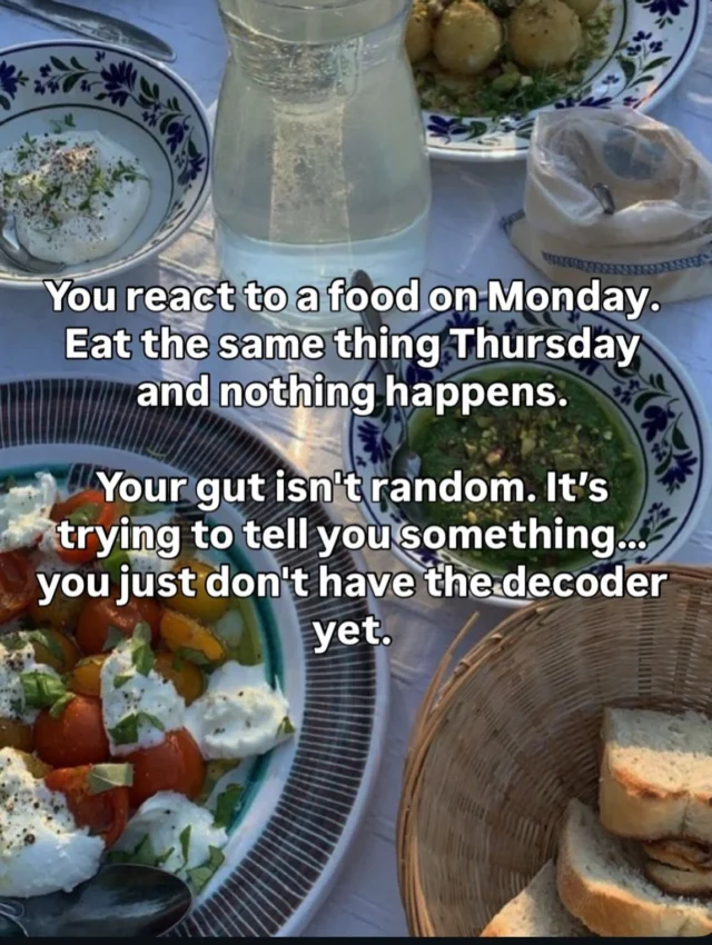 “I react to a food one day and not the next, I have no idea what my triggers are.”

This is one of the most common things I hear. And I get why it’s maddening…you’re doing everything right, tracking everything, and your body still feels like a mystery.

But inconsistent reactions are actually one of the clearest signals that the issue isn’t the food at all. 

It’s the terrain underneath responding differently depending on what else is happening in your body and nervous system that day.

The food isn’t the variable. Everything else is. Seriously, think about it.. what’s the common denominator??

If you’ve been chasing triggers and not finding answers…

👉Comment FREEDOM to join Tuesdays class and learn the 2 parallel paths to gut healing so you can eat with confidence again.

#guthealth #foodsensitivities #ibs #hashimotos